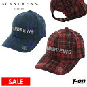 【30%OFF SALE】セントアンドリュース St ANDREWS メンズ レディース キャップ かすれチェック柄 立体ロゴ刺繍 ケルト刺繍 手書き風ロゴ チ...