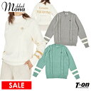 【20%OFF SALE】モナ デルソル MONA DELSOL レディース セーター クルーネック ケーブル編みニット 袖配色ライン メタルロゴ付き バックサ...