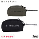 セントアンドリュース St ANDREWS メンズ レディース ボールポーチ ボールケース ボールホルダー 2個用 ティーホルダー付 ロゴプリント 2025 春...