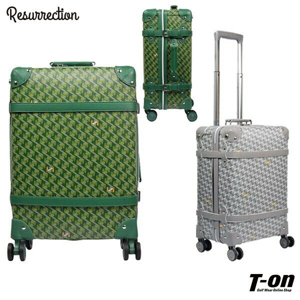レザレクション Resurrection メンズ レディース キャリーケース ガラパゴNO2 キャリーバッグ スーツケース ファスナーロック付き TSロックシステム 機内持込可能サイズ レザレクション柄 幾何学柄 総柄 ベルトデザイン 高級感 【送料無料】 ゴルフ