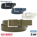 【タイムセール 5/7 13:00迄 10%OFF】マンシングウェア Munsingwear メンズ ベルト レザー調 ロゴパンチングデザイン 通気ベルト 裏面...