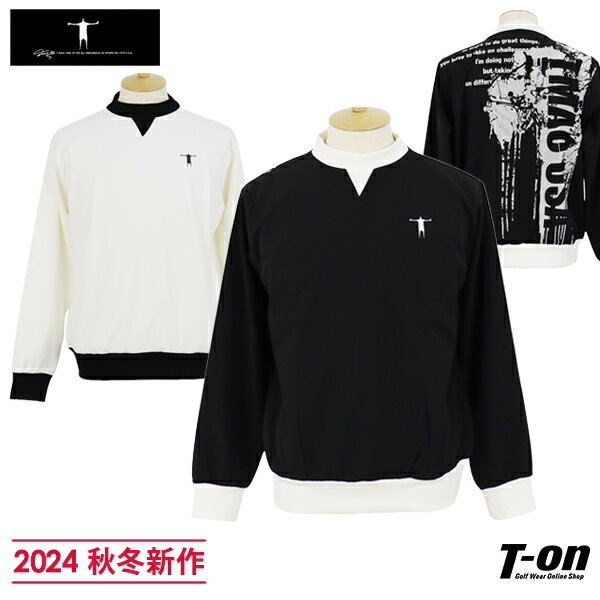 ティーマック T-MAC メンズ トレーナー プルオーバー ストレッチ バックロゴ メッセージプリント レタードデザイン 配色ディテール ナイロン素材 【送料無料】 2024 秋冬 新作 ゴルフウェア