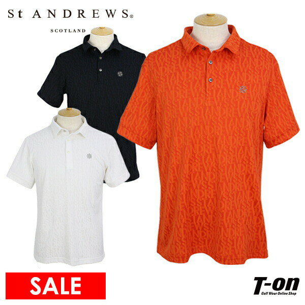 【30％OFF SALE】セントアンドリュース St ANDREWS メンズ ポロシャツ 半袖 ストレッチ スクエアロゴジャガード 総柄 ケルト刺繍 M〜3Lまでご用意 2024 春夏 新作 ゴルフウェアのサムネイル