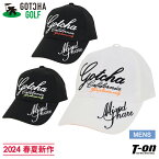 ガッチャ ガッチャゴルフ GOTCHA GOLF メンズ キャップ 吸水 速乾 ヘリンボーン素材 ツバ裏ネオン配色切替え 立体ロゴ刺繍 サイズ調節可 2024 春夏 新作 ゴルフ