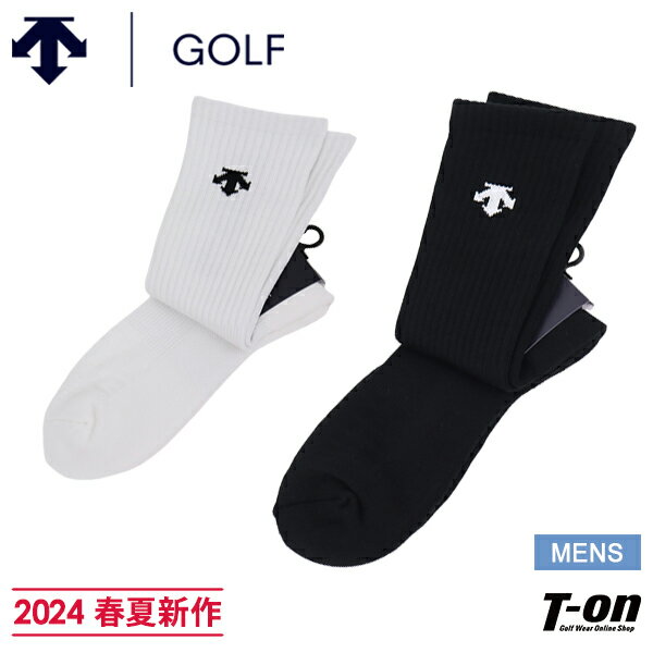 デサントゴルフ デサント DESCENTE GOLF メンズ ソックス レギュラー丈ソックス リブソックス 抗菌防臭 厚底パイルクッション ロゴジャガード 2024 春夏 新作 ゴルフ