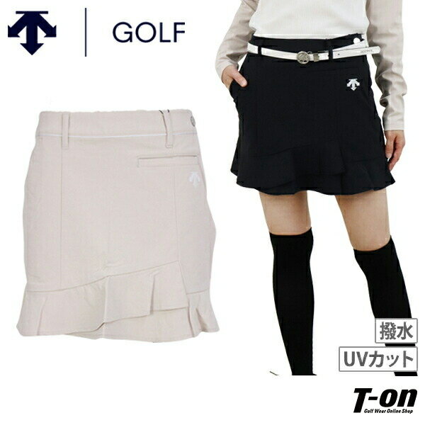 楽天【T-on】ティーオンデサントゴルフ デサント DESCENTE GOLF レディース スカート フレアスカート UVカット 耐久撥水 ストレッチ 裾フレアデザイン 配色パイピング ロゴワッペン付 【送料無料】 2024 春夏 新作 ゴルフウェア