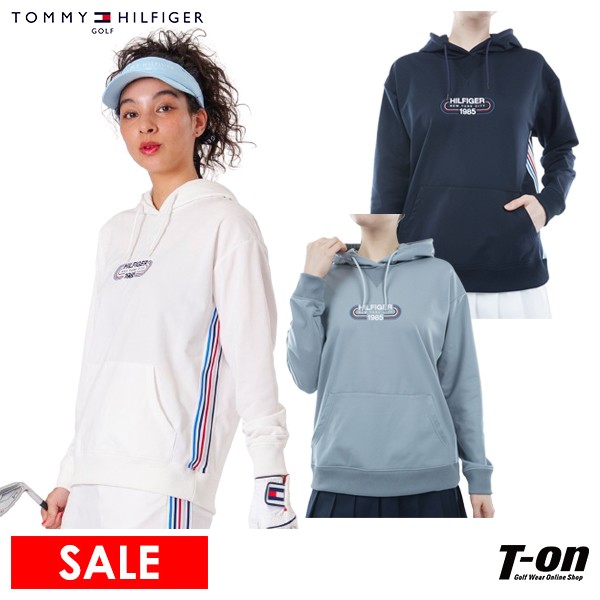 【30％OFF SALE】トミー ヒルフィガー ゴルフ TOMMY HILFIGER GOLF 日本正規品 レディース パーカー トレーナー フーディー ライトスウェット トラックロゴ刺繍 サイドラインデザイン 【送料無料】 2024 春夏 新作 ゴルフウェア