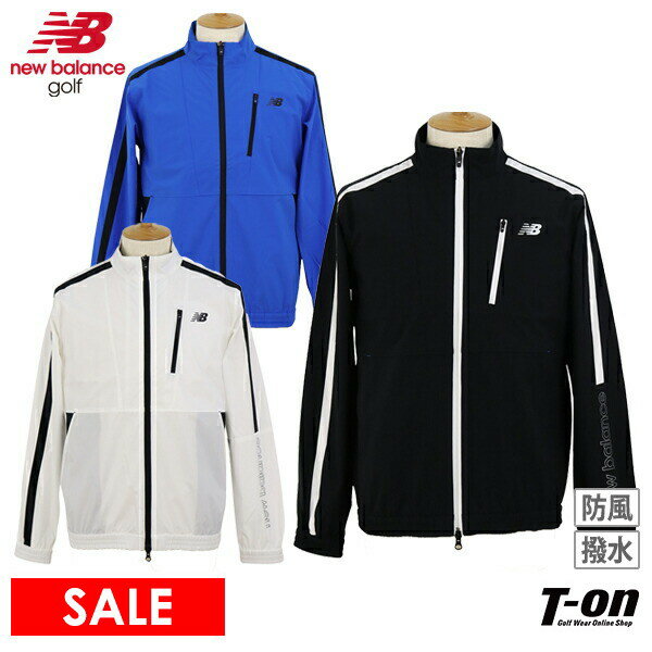 【30％OFF SALE】ニューバランス ゴルフ new balance golf メンズ ブルゾン ウインドブレーカー 撥水 防風 ストレッチ ベンチレーション 配色ライン切替え ロゴプリント M〜3Lまでご用意 ゴルフウェア