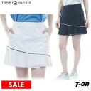 楽天【T-on】ティーオントミー ヒルフィガー ゴルフ TOMMY HILFIGER GOLF 日本正規品 レディース スカート 裾フレアスカート メッシュレース素材 裏地付 アシンメトリー 配色パイピングデザイン 【送料無料】 2024 春夏 新作 ゴルフウェア