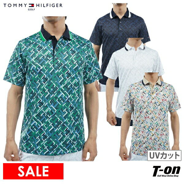 楽天【T-on】ティーオントミー ヒルフィガー ゴルフ TOMMY HILFIGER GOLF 日本正規品 メンズ ポロシャツ 半袖 UVカット 吸水速乾 抗菌防臭 THモノグラム柄 M～3Lまで 【送料無料】 2024 春夏 新作 ゴルフウェア