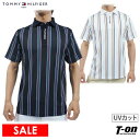 トミー ヒルフィガー ゴルフ TOMMY HILFIGER GOLF 日本正規品 メンズ ポロシャツ 半袖 UVカット 吸水速乾 ストレッチ マルチストライプ柄 ロゴ刺繍  2024 春夏 新作 ゴルフウェア