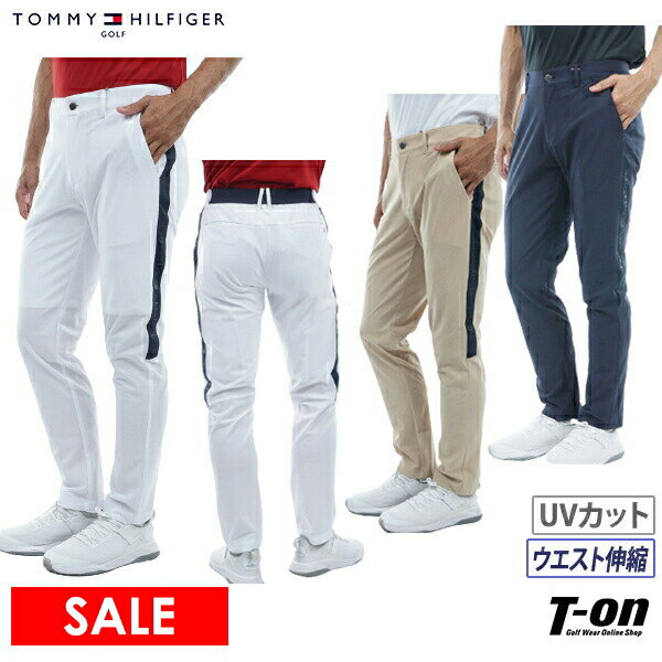 トミー ヒルフィガー ゴルフ TOMMY HILFIGER GOLF 日本正規品 メンズ パンツ ロングパンツ UVカット 吸水速乾 高通気 メッシュ調ストレッチ素材 ロゴジャガードウエストゴム M～3Lまで 【送料無料】 2024 春夏 新作 ゴルフウェア