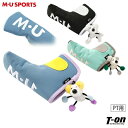 MUスポーツ エムユー スポーツ M.U SPORTS MUSPORTS レディース パターカバー ピン型 ヘッドカバー ポリエステル帆布素材 配色デザイン シュシュチャーム付き ロゴ刺繍 内側起毛 ゴルフ