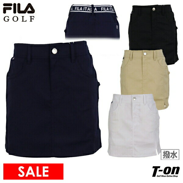 楽天【T-on】ティーオンフィラ フィラゴルフ FILA GOLF レディース スカート インナーパンツ一体型 撥水 吸汗速乾 ストレッチ 裾スリット バックプリーツデザイン ジャガードリブ 2024 春夏 新作 ゴルフウェア