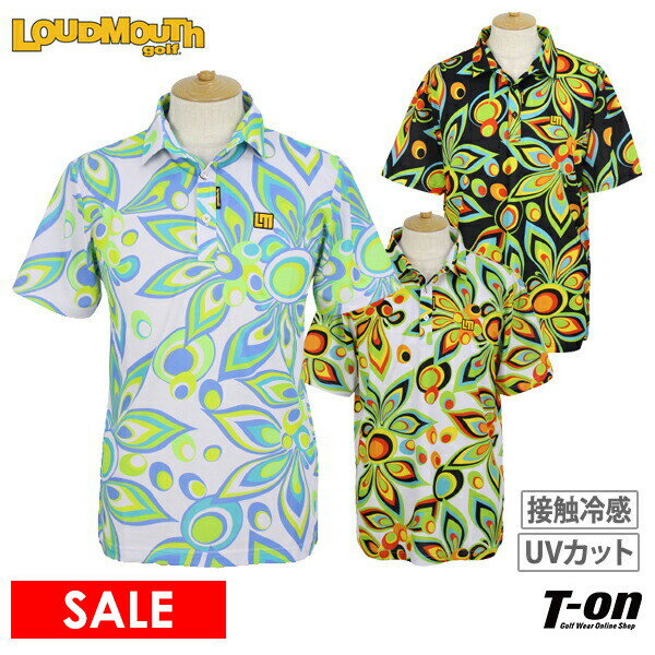 ラウドマウス ゴルフ LOUDMOUTH GOLF 日本正規品 日本規格 メンズ ポロシャツ 半袖 接触冷感 UVカット 吸汗速乾 シャガデリック柄 総柄 M～4Lまで 【送料無料】 2024 春夏 新作 ゴルフウェア