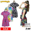 ラウドマウス ゴルフ LOUDMOUTH GOLF 日本正規品 日本規格 レディース ワンピース 半袖 接触冷感 UVカット 吸汗速乾 共布リボン付き 派手柄 総柄 【送料無料】 2024 春夏 新作 ゴルフウェア