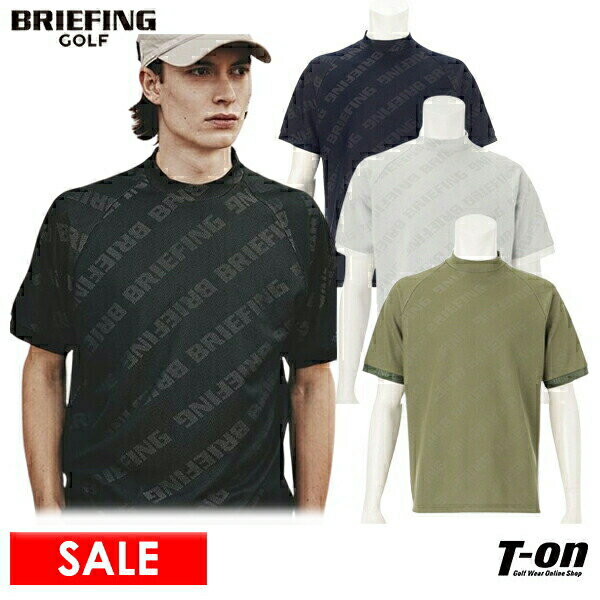 楽天【T-on】ティーオンブリーフィング ゴルフ BRIEFING GOLF メンズ ハイネックシャツ 半袖 モックネックシャツ ストレッチ ハイゲージメッシュジャガード生地 リラックスフィット 【送料無料】 2024 春夏 新作 ゴルフウェア