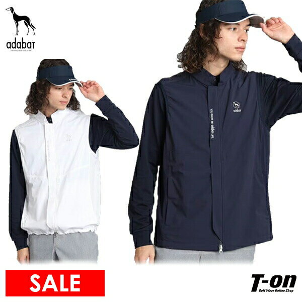 【タイムセール10/15 13:00迄】アダバット adabat メンズ ベスト サイドメッシュ 異素材組み合わせ フルジップベスト 【送料無料】 ゴルフウェア OFF