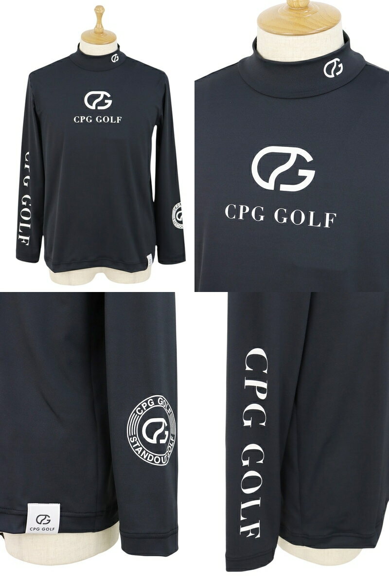 シーピージー ゴルフ CPG GOLF メンズ ハイネックシャツ 長袖 モックネックシャツ UVカット 吸水速乾 ストレッチ インナーシャツにもなる グラフィックロゴプリント 【送料無料】 2024 春夏 新作 ゴルフウェア