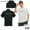 ジュン＆ロペ ジュンアンドロペ JUN＆ROPE メンズ ハイネックシャツ 半袖 モックネックシャツ UVカット 吸水速乾 ラグラン袖 チェックロゴプリント 【送料無料】 ゴルフウェア