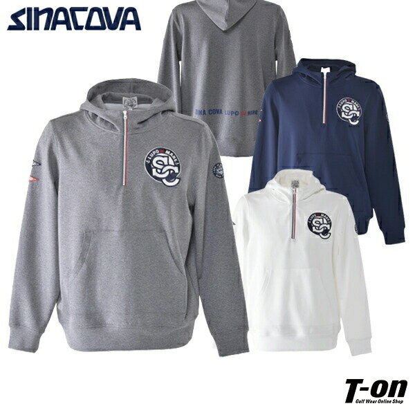 シナコバ ウティリタ SINACOVA UTILITA メンズ パーカー ハーフジップ フード付きトレーナー 吸水速乾 薄手 ダンボールニット素材 カンガルーポケット チームシナコバワッペン バックロゴプリント 【送料無料】 ゴルフウェア