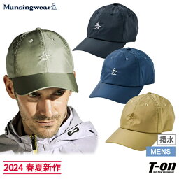マンシングウェア 帽子 メンズ マンシングウェア Munsingwear メンズ キャップ 撥水 ミニリップストップ素材 ワンポイントロゴ サイズ調整可能 2024 春夏 新作 ゴルフ