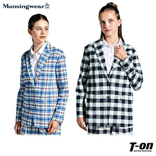 楽天【T-on】ティーオン【ポイント10倍 5/21 12:59迄】マンシングウェア Munsingwear レディース ジャケット テーラードジャケット Kinloch Andersonコラボ キンロックアンダーソン ストレッチ シアサッカー素材 チェック柄 M～3Lまで 【送料無料】 2024 春夏 新作 ゴルフウェア