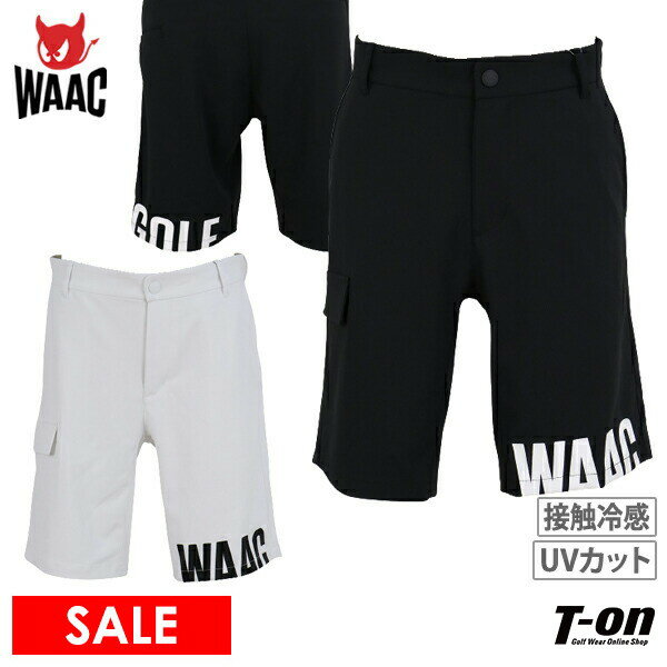 ワック WAAC 日本正規品 メンズ パンツ ハーフパンツ ショートパンツ 接触冷感 UVカット 吸水速乾 ストレッチ ダイヤ柄ドビー素材 ロゴプリント 【送料無料】 2024 春夏 新作 ゴルフウェア