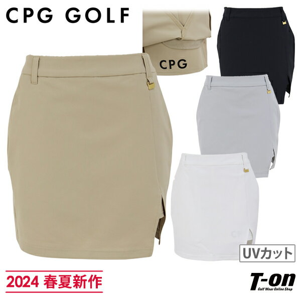 シーピージー ゴルフ CPG GOLF レディース スカート ストレッチ UVカット 速乾 防透け インナーパンツ一体型 ウエスト一部ゴム仕様 裾スリット入り 【送料無料】 2024 春夏 新作 ゴルフウェア