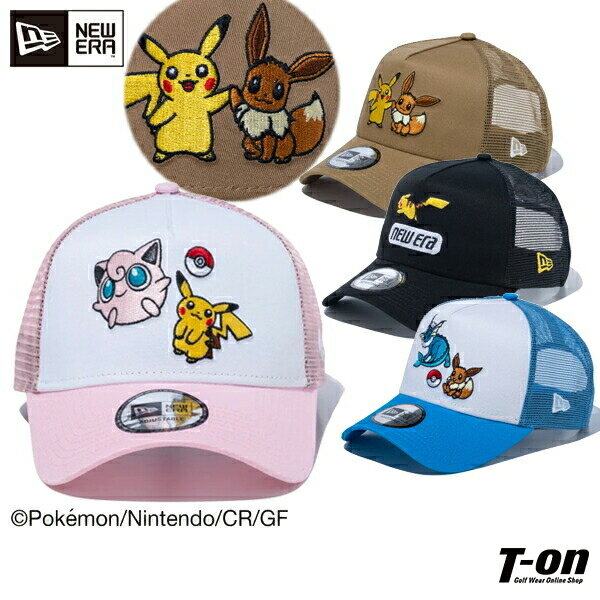 ニューエラ New Era NEW ERA 日本正規品 メンズ レディース キャップ メッシュキャップ 9FORTY A-Frame トラッカー POKEMONコラボ ポケモン ピカチュウ イーブイ プリン キャラクター刺繍 2024 春夏 新作 ゴルフ