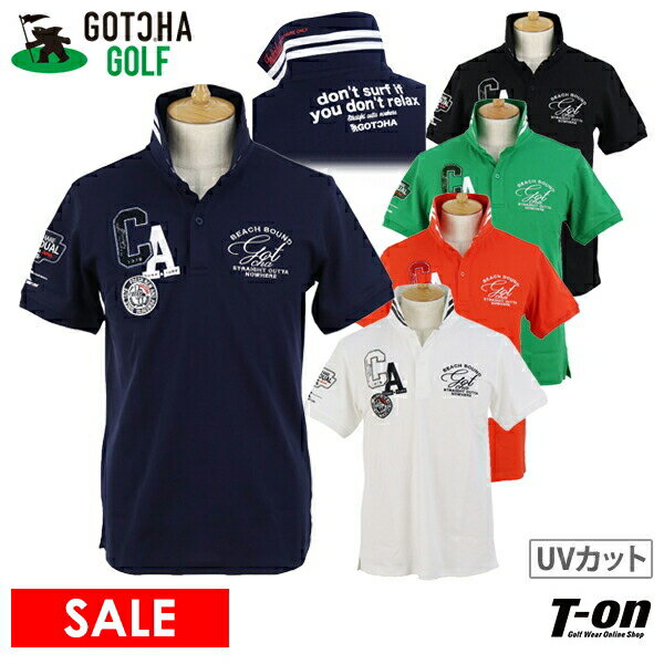 ガッチャ ガッチャゴルフ GOTCHA GOLF メンズ ポロシャツ 半袖 UVカット 抗菌防臭 鹿の子素材 ワッペ...