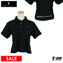 【40%OFF SALE】ティーマック T-MAC レディース ポロシャツ 半袖 ショート丈 リラックスフィット ストレッチ サイドスリット ワンポイント刺繍 ゴルフウェア
