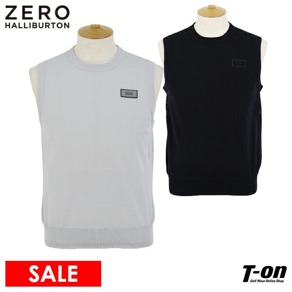 【30％OFF SALE】ゼロハリバートン ゴルフ ZERO HALLIBURTON GOLF メンズ ベスト クルーネック ニットベスト 洗濯機洗い可 軽量 脇メッシュ編み切替 ロゴワッペン付 【送料無料】 ゴルフウェア