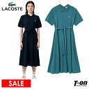 ラコステ LACOSTE　日本正規品 レディース ワンピース 半袖 ポロワンピース フレアーシルエット ストレッチ 鹿の子素材 後ろ開き仕様 共布ベルト付き 【送料無料】 2024 春夏 新作