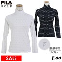 【30％OFF SALE】フィラ フィラゴルフ FILA GOLF レディース ハイネックシャツ 長袖 インナーシャツ アンダーウェア メッシュ切替 UVカット 接触冷感 吸汗速乾 ロゴプリント ゴルフウェア その1