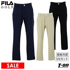 フィラ フィラゴルフ FILA GOLF レディース パンツ ロングパンツ クロップドパンツ ジョガーパンツ コットン混紡 UVカット 接触冷感 ストレッチ 裾口後ろリブ 配色ロゴ刺繍 2024 春夏 新作 ゴルフウェア