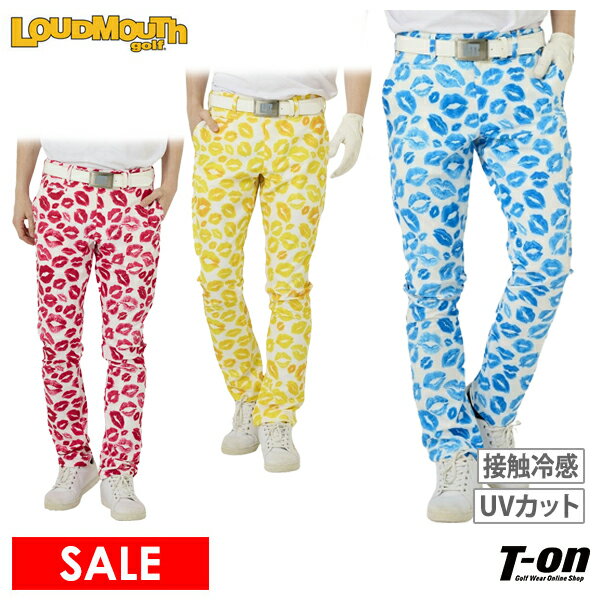 【30％OFF SALE】ラウドマウス ゴルフ LOUDMOUTH GOLF 日本正規品 日本規格 メンズ パンツ ロングパンツ テーパードパンツ UVカット 接触冷感 5L キスマーク柄 くちびる リップ柄 総柄デザイン 【送料無料】 ゴルフウェア