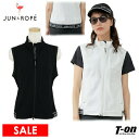 【30%OFF SALE】ジュン&ロペ ジュンアンドロペ JUN&ROPE レディース ベスト ジップアップベスト 吸水速乾 ストレッチ エンボスロゴ 裾ロゴゴ...