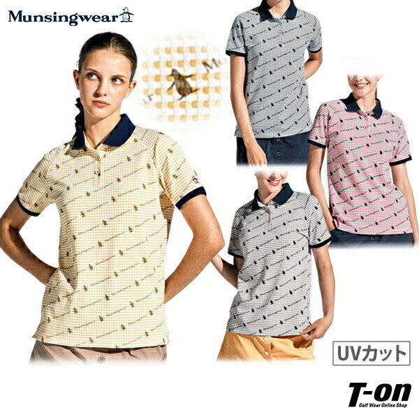 【ポイント10倍 5/21 12:59迄】マンシングウェア Munsingwear レディース ポロシャツ 半袖 UVカット クーリング ギンガムチェック柄 バイアスロゴ サッカー素材 M～3L 【送料無料】 2024 春夏 …