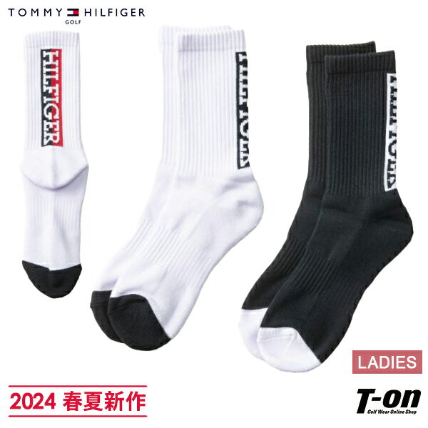 トミー ヒルフィガー ゴルフ TOMMY HILFIGER GOLF 日本正規品 レディース ソックス ミドルソックス リブソックス 厚底パイルクッション ロゴジャガード ゴルフ