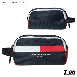 トミー ヒルフィガー ゴルフ TOMMY HILFIGER GOLF 日本正規品 メンズ レディース カートポーチ ラウンドポーチ ポーチ リップストップ素材 配色切替 ロゴプリント トリコロールカラー 2024 春夏 新作 ゴルフ