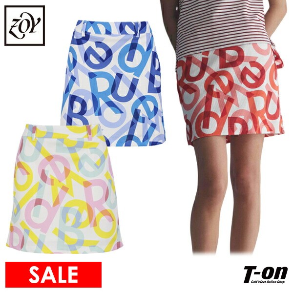 【30％OFF SALE】ゾーイ ZOY レディース スカート 台形スカート ストレッチ 吸水速乾 メッシュ調素材 LIBERTYプリント アルファベットモチーフ柄 裏地付き 【送料無料】 2024 春夏 新作 ゴルフウェアのサムネイル