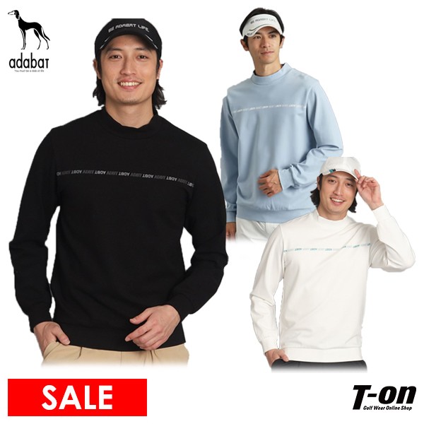 【50％OFF SALE】アダバット adabat メンズ トレーナー 長袖 【ADBT】ロゴデザイン モックネック長袖トレーナー ゴルフウェア