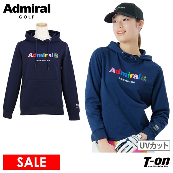 アドミラルゴルフ Admiral Golf 日本正規品 レディース パーカー スウェットフーディー UVカット 吸水速乾 ストレッチ カラフルロゴ刺繍 【送料無料】 2024 春夏 新作 ゴルフウェア