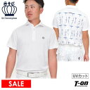 【30%OFF SALE】セントクリストファー St.Christopher メンズ ポロシャツ 半袖 UVカット 吸水速乾 ストレッチ バックプリントデザイン クラウンスパンコール刺繍 【送料無料】 ゴルフウェア(4)