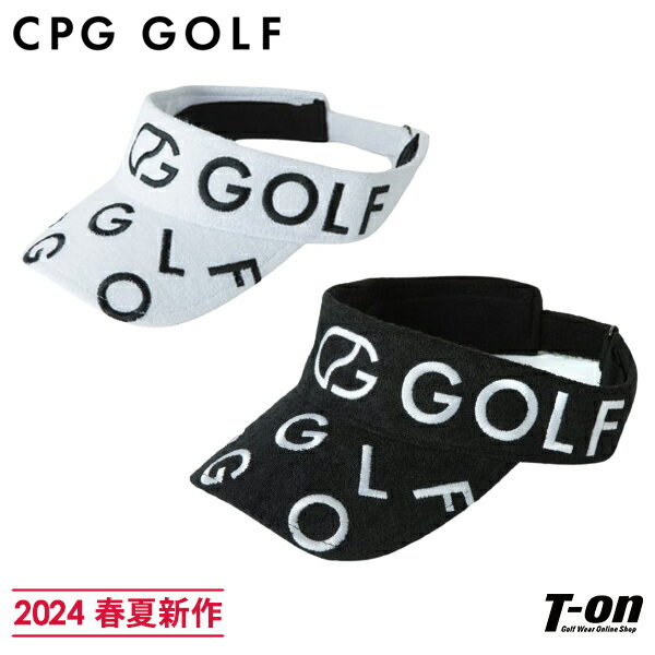 シーピージー ゴルフ CPG GOLF メンズ レディース サンバイザー パイル地 汗取りパット取外可 ロゴ飛び柄 刺繍デザイン 2024 春夏 新作 ゴルフ