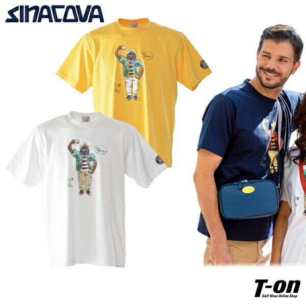 シナコバ ジェノバ SINACOVA GENOVA メンズ Tシャツ 半袖 クルーネック 上質コットン100％ マリンテイスト キャプテンモチーフ イラスト風プリント 【送料無料】 2024 春夏 新作