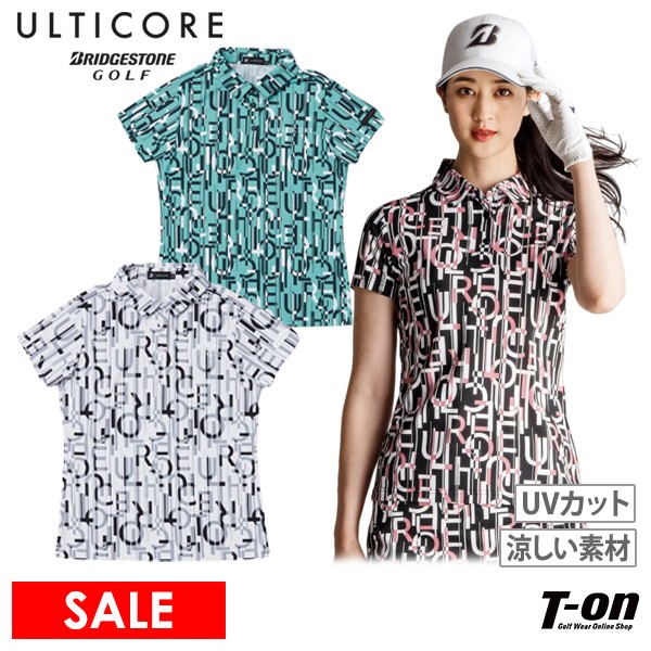 楽天【T-on】ティーオンアルティコア ブリヂストン ゴルフ ULTICORE BRIDGESTONE GOLF レディース ポロシャツ 半袖 ストレッチ UVカット -3℃ 涼しい素材 M～3Lまでご用意 【送料無料】 2024 春夏 新作 ゴルフウェア