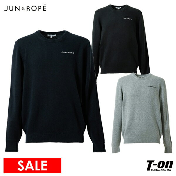 【40％OFF SALE】ジュン＆ロペ ジュンアンドロペ JUN＆ROPE メンズ セーター クルーネック カシミヤ混紡 シンプルデザイン ロゴ刺繍 【送料無料】 ゴルフウェア 1