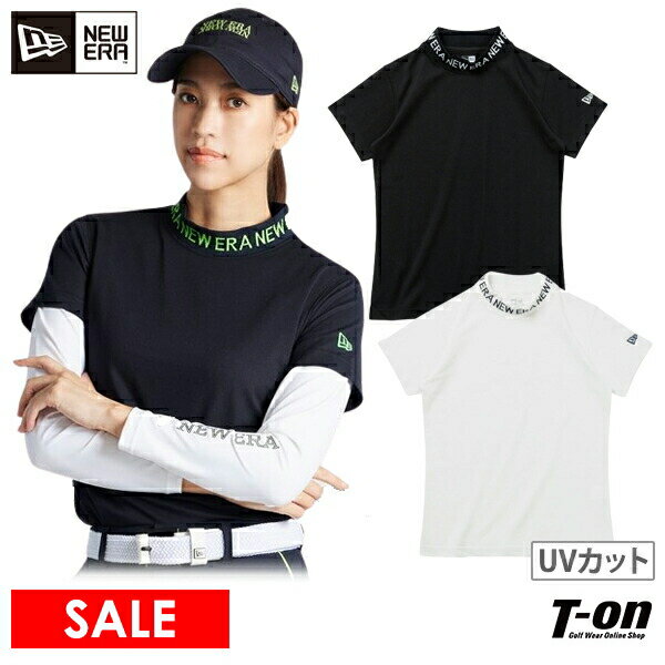 【ポイント10倍 7/29 12:59迄】【30％OFF SALE】ニューエラ ゴルフ ニューエラ NEW ERA 日本正規品 レディース ハイネックシャツ 半袖 モックネックシャツ UVカット 吸汗速乾 抗菌 衿ロゴジャガード 2024 春夏 新作 ゴルフウェア
